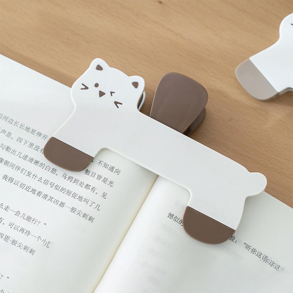 Cat Shape Plastic Book Clip Portable Reading Page Holder Bookmark for Book Lovers College Students Stationery Supplies