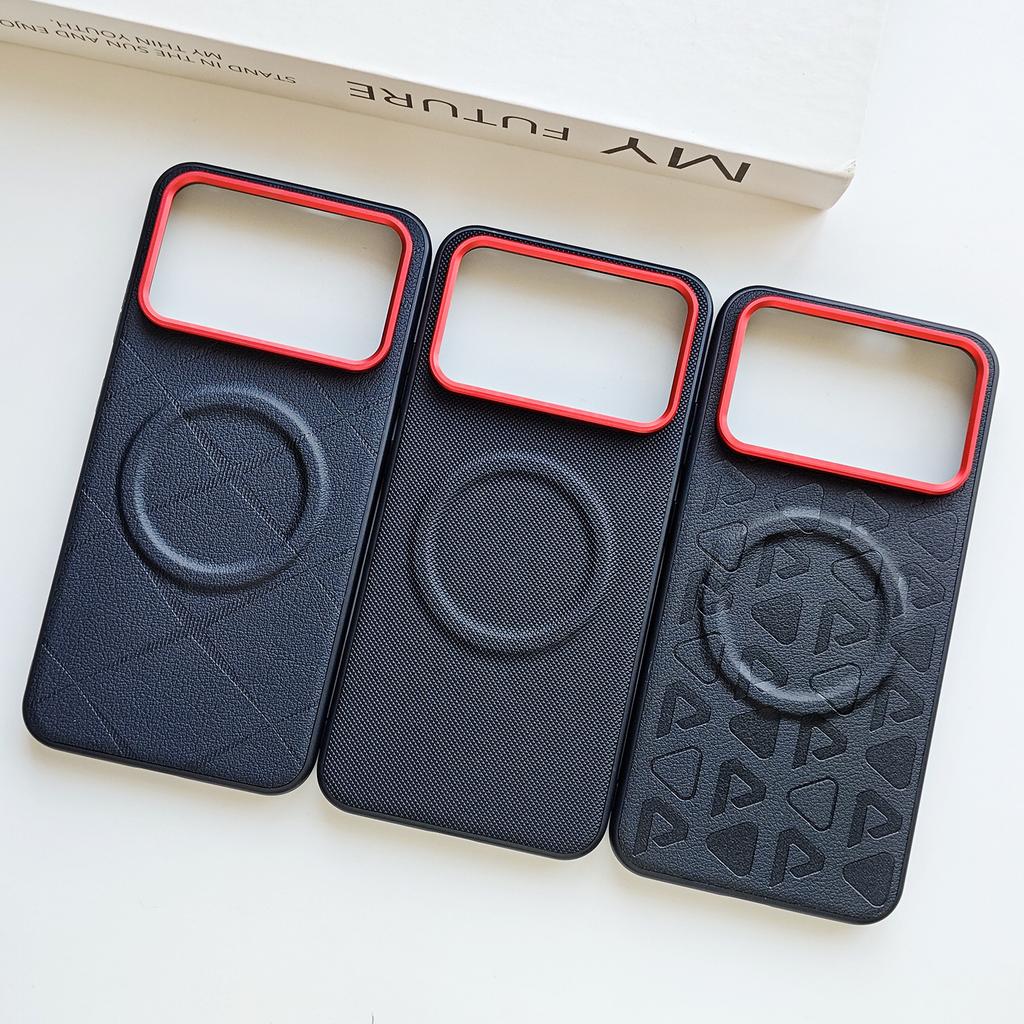 Funda a prueba de golpes mate magnética suave híbrida TPU+Cuero Vegano+Metal Trasero Anti-Huellas Dactilares para Honor Win y Honor Win RT