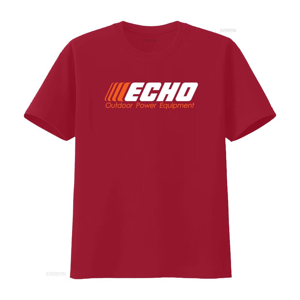ECHO Outdoor Power Equipment Men's Grey T Shirt Size S 5XL Vintage Washed Versatile Stylish Breathable Homme Comfortable