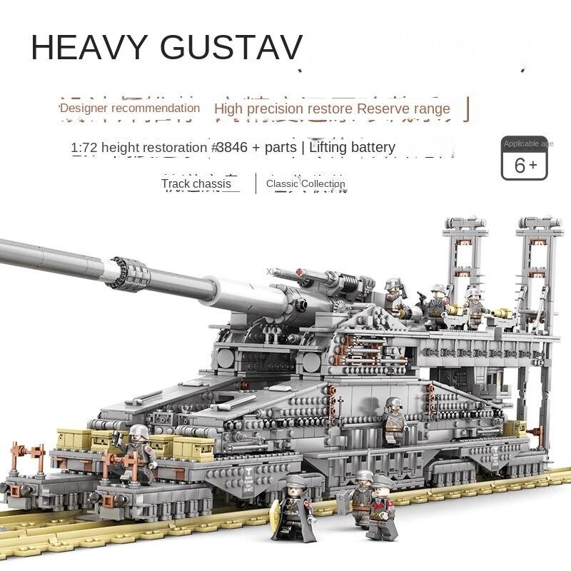 

Строительные блоки KAZI, игрушки, сложные военные машины, пушки Дора, модели времен Второй мировой войны, танки и железные дороги.