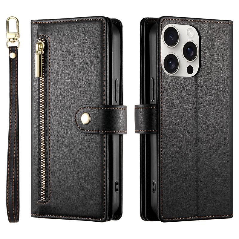 For Samsung S24FE mobile phone leather case, flip mobile phone case, zipper card samsungIPHONE16