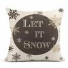 Pillow Cover Gray Modern Retro Snowflake Christmas Tree Square Linen Home Decoration Cushion Cover Outdoor40X40 45X45Cm