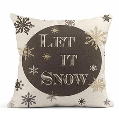 Pillow Cover Gray Modern Retro Snowflake Christmas Tree Square Linen Home Decoration Cushion Cover Outdoor40X40 45X45Cm