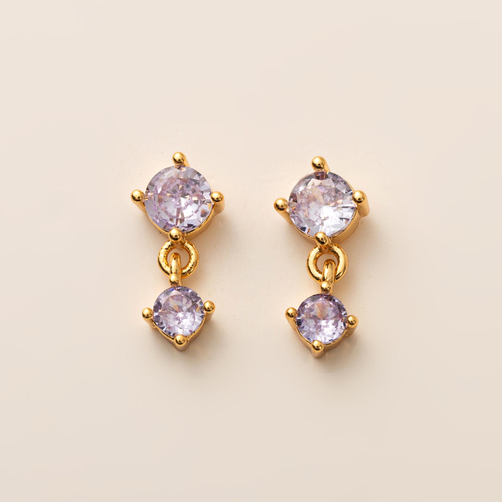 European Zodiac Birthstone Stud Earrings - Artistic Retro Geometric Mother s Day Gift