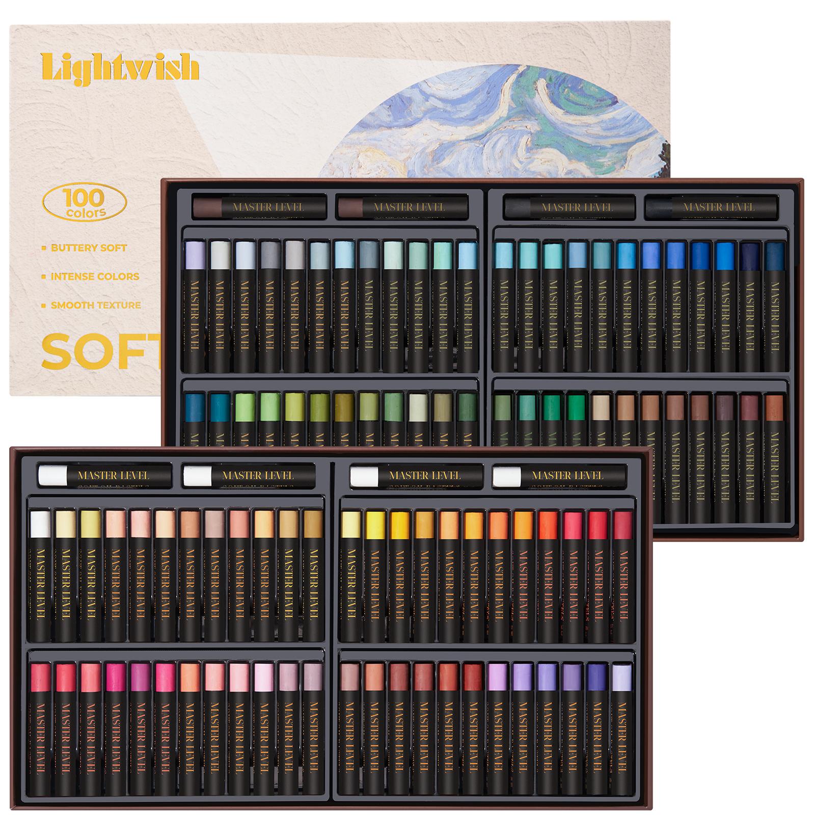 LIGHTWISH Professionele Oliepastels, 48 Levendige Kleuren Plus 4 Wit, Set van 52, Romige en Gepigmenteerde Zachte Oliepastels voor Kunstenaars