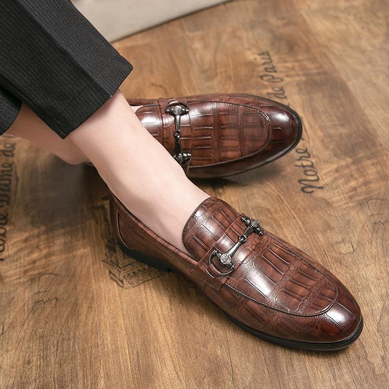 New Men's Fashion INS British Style Casual Leather Shoes Driving Wedding Shoes Loafers