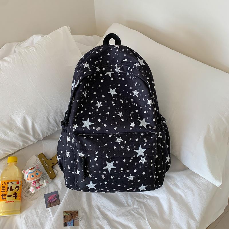 Schoolbag New College Student Backpack Women's Large Capacity Burden Reduction Student School Bag Lightweight Fashion Star Going Casual Backpack