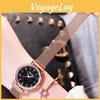Fashionable Trendy Ladies' Night Light Watch Decorative Quartz Dial Casual Style Rose Gold Starry Sky Dial Non-waterproof
