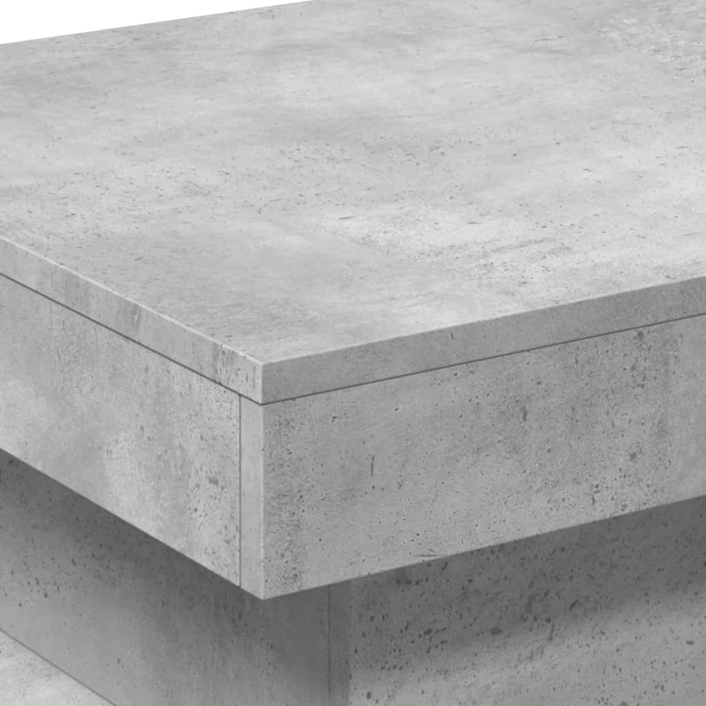 LED Coffee Table in Concrete Grey 50 x 50 x 40 cm