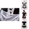 French Maid Uniform Costume Black Cosplay Dress For Exotic Roleplay
