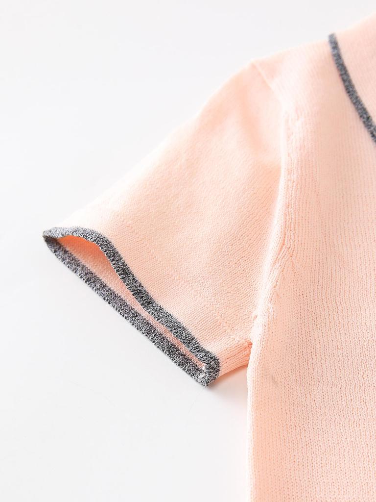 Boy's Knitted Icy Silk Short Sleeve Polo Shirt - Breathable Summer Kidswear