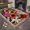 Bodenmatte 3D Blumenmuster Badezimmerteppich Hochsaugfähig Schnelltrocknend Rutschfeste Gummiunterseite Küche Dusche Waschküche Fußmatte