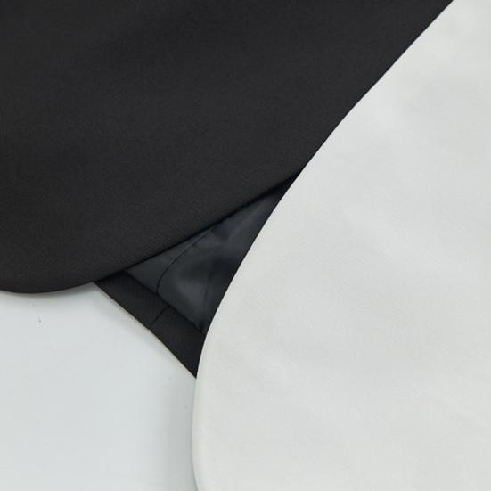 Men Suit Coat Lapel Notch Collar Single Button Long Sleeves Contrast Color Slim