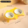 Ceramic Double Cat Bowl with Elevated Slanted Design for Cervical Protection - Ideal for Food and Water