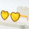New Frameless Rhinestone Heart Sunglasses - European & American Style, Bold Heart Shape Party Glasses.
