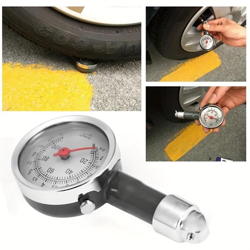 High Accuracy Mechanical Tire Pressure Gauge - Durable Handheld Car Tire Pressure Tester with Easy To Read Display and PSI/BAR Measurement Capability