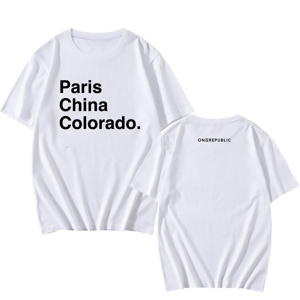 

Футболка OneRepublic Ghost In The Machine Париж, Китай, Колорадо Летняя Свободная Модная Мужская Футболка Повседневная Хип-Хоп Уличная Одежда XXL