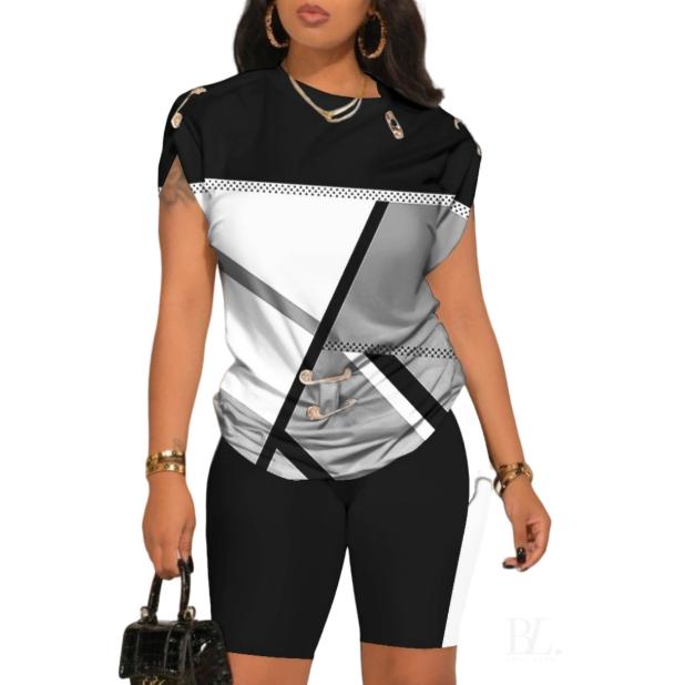 Summer 3D Print Oversized Casual Top & Shorts Set Sets Casual Two Fashion Casual Pieces for Women Tracksuits