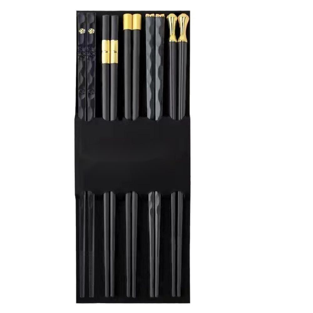 

5pcs Alloy Chopsticks Do Not Mold High-Grade Household Mildew One Person A Chopsticks Fast Child Family Set чёрный
