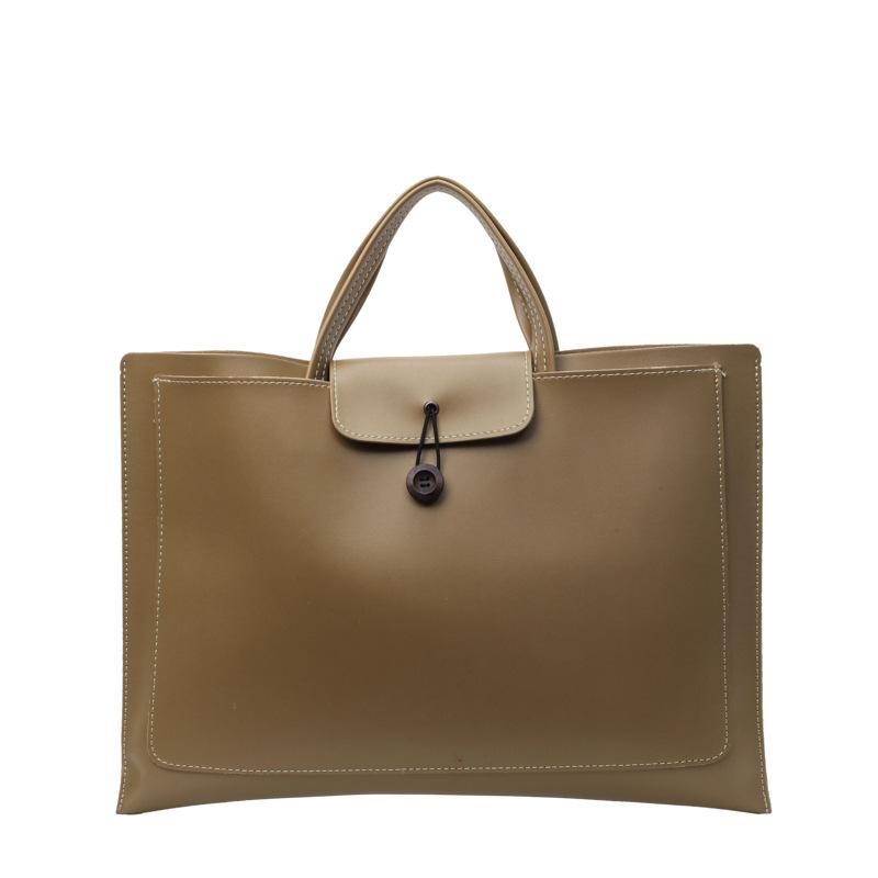 

Simple and large-capacity handbag bag women s 2025 new fashionable retro tote bag solid color commuter handbag Small зелёный