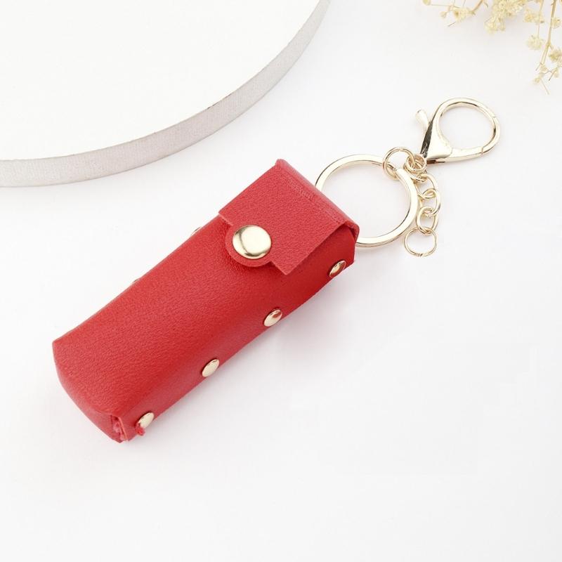 Luxuriöse Leder Lippenstifttasche Schlüsselanhänger Exquisite Aufbewahrungstasche Anhänger Lippenbalsamtasche Schlüsselanhänger Damen Accessoires Schmuck