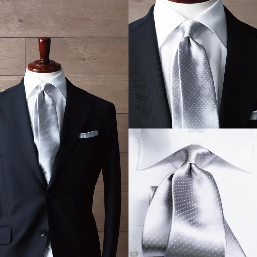 Formální kravata Vyrobeno v Vyrobeno v Svatba Formální Slavnostní Příležitosti Kvalitní Satén [Y&TAILOR] Kjóto, Tango, Stříbrná, Značka, Oblečení, (Vysoké tečky)