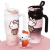 Cartoon Water Cup Large Capacity Vacuum Insulation Stainless Steel Clamshell Straw Environmental Cute Design