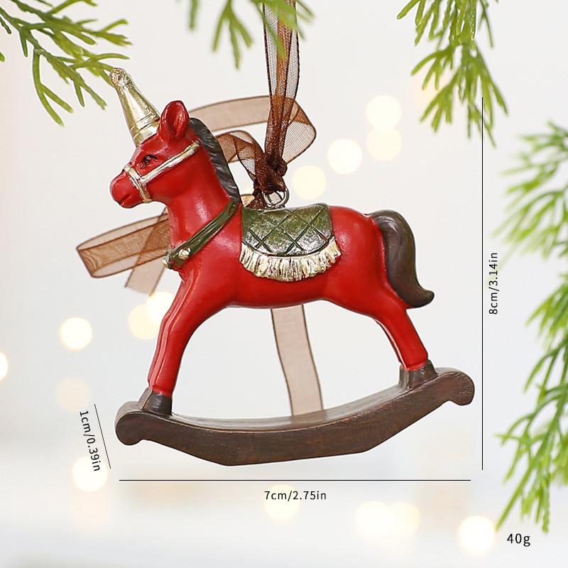 Ornament Tree Christmas Resin Vintage Bell Bow Wreath Christmas Stocking Pendant