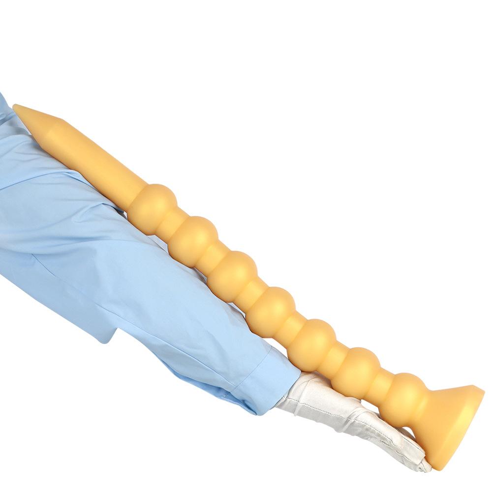 Soft Gold Silicone 7-Bead Anal Expander Dildo Anal Plug for Advanced Stimulation Fisting Masturbator BDSM