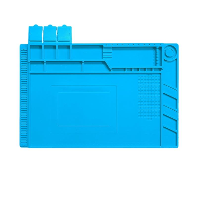 Magnetic Silicone Repair Pad with Heat Resistant Design and Screw Tray for Phone Laptop Watch Soldering Repair Tasks