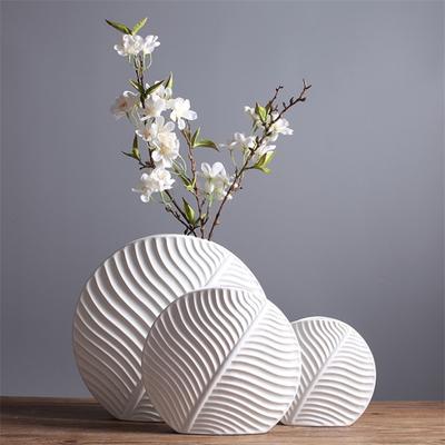 İskandinav Seramik Ağacı Yaprağı Tasarım Çiçek Vazo Modern Minimalist Moda Oturma Odası Çiçek Konteyner Ev Dekorasyon Süsler