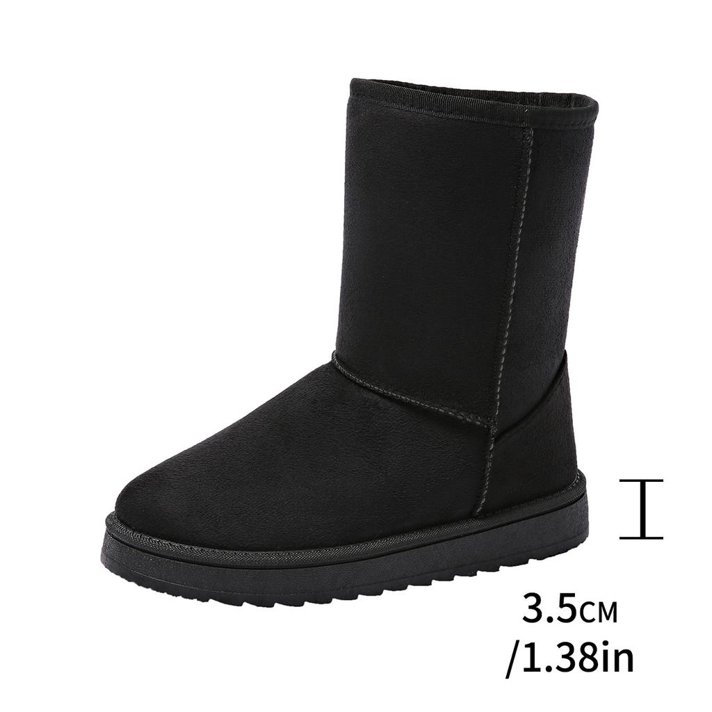 Large size snow boots for women, European and American winter new velvet warm thick-soled round-headed women's cotton boots
