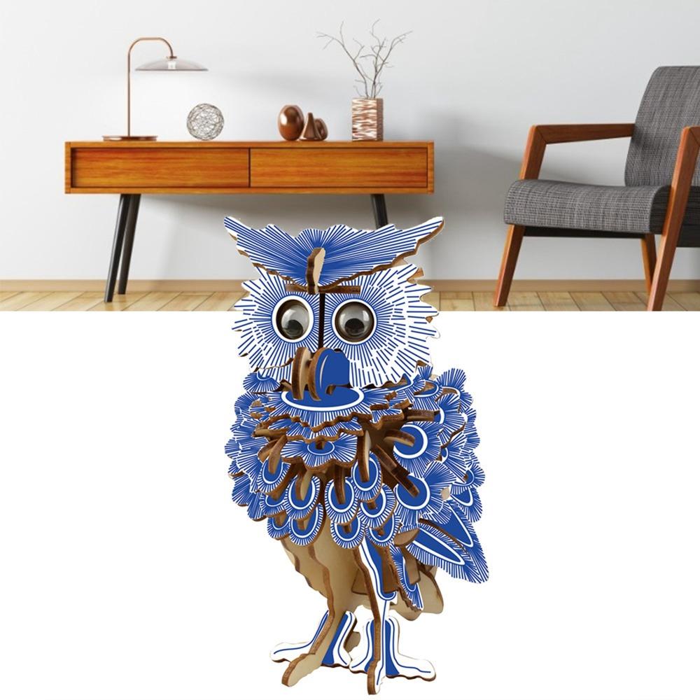 Educational Craft Wooden Owl Puzzle Assembly Required Wooden Craft Toy STEM Learning