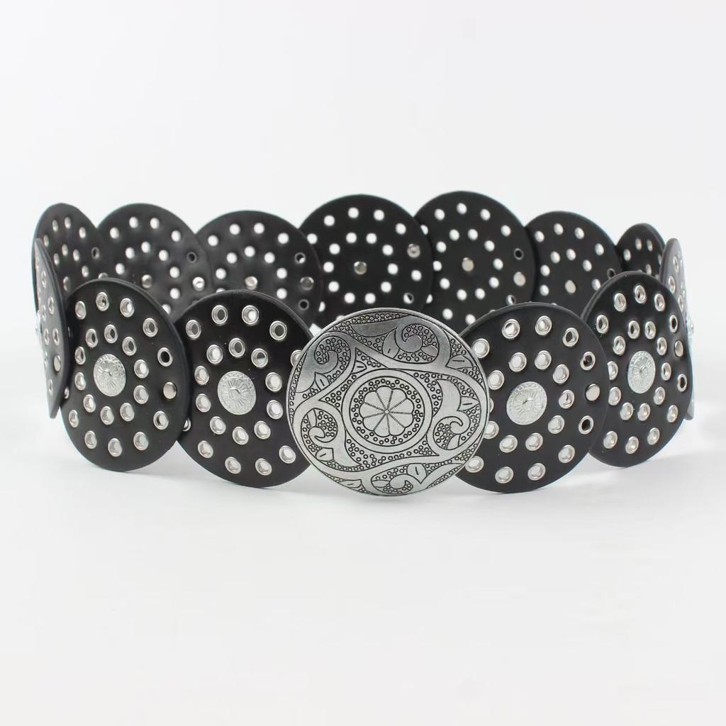 Punk Style Willow Nail Personalized Belt Decoration European and American Style Versatile Buckle Belt Trendy Pants Belt