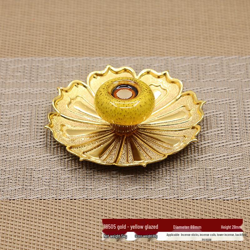 Japanese Glass Lotus Incense Holder: Dual-Use Aromatherapy & Backflow Burner