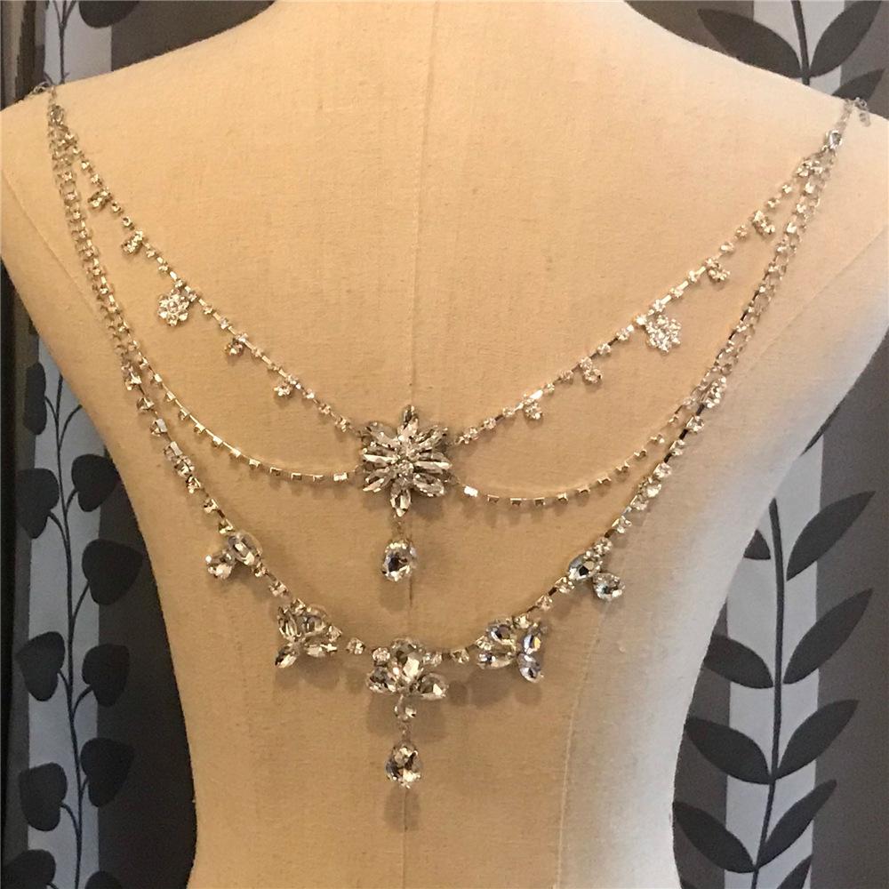 

European And American Multi-Layer Rhinestone Fringed Shoulder Chain, Nightclub Party Flower Crystal Pendant, Shawl Necklace, Women S Accessories
