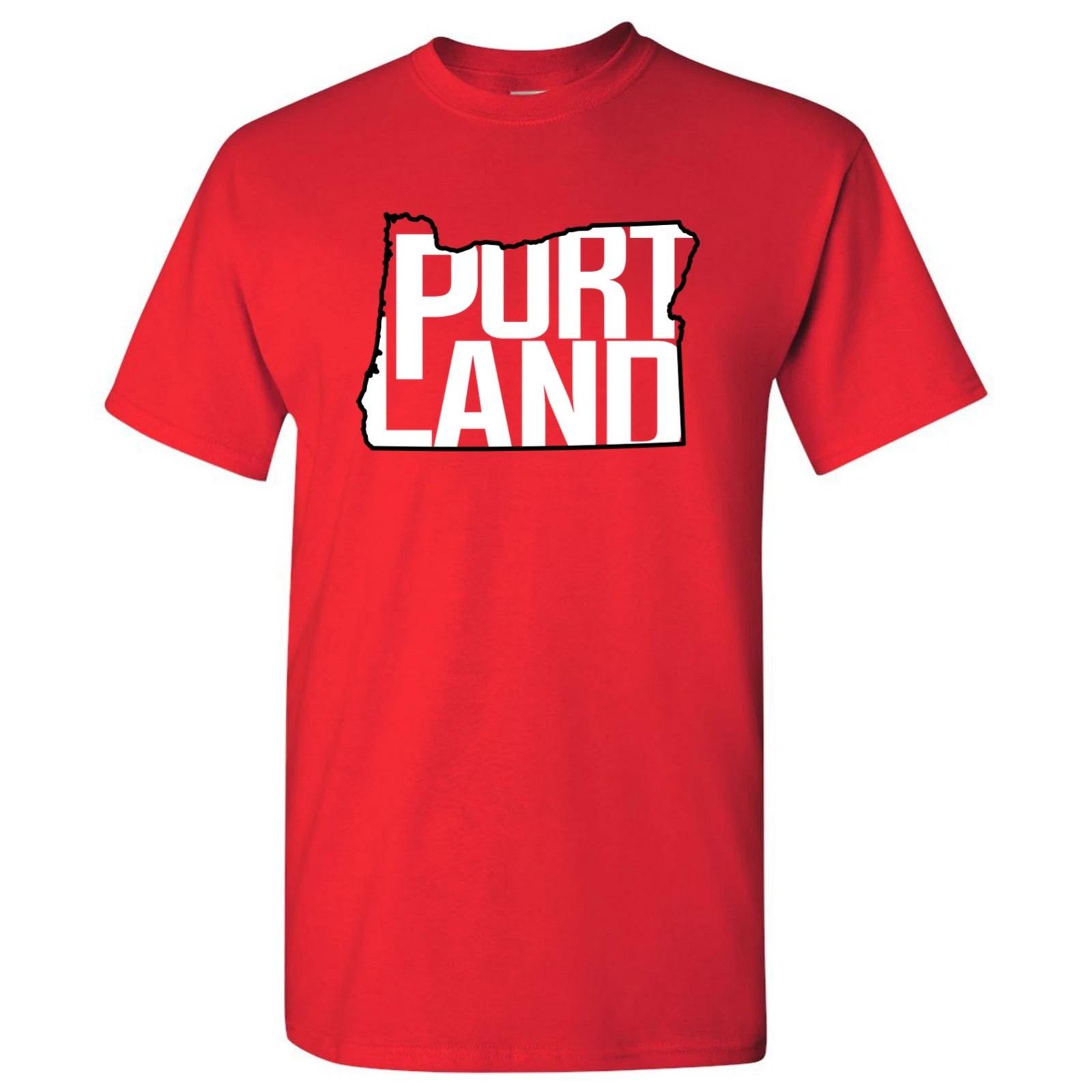 Portland Basketball State Outline Unisex T-Shirt - Red S