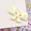 40pcs Colorful Creative Bow Buttons Cute Fashionable Bowknot Buttons Resin Sweet Plaid Stripe Buttons Clothing Coat