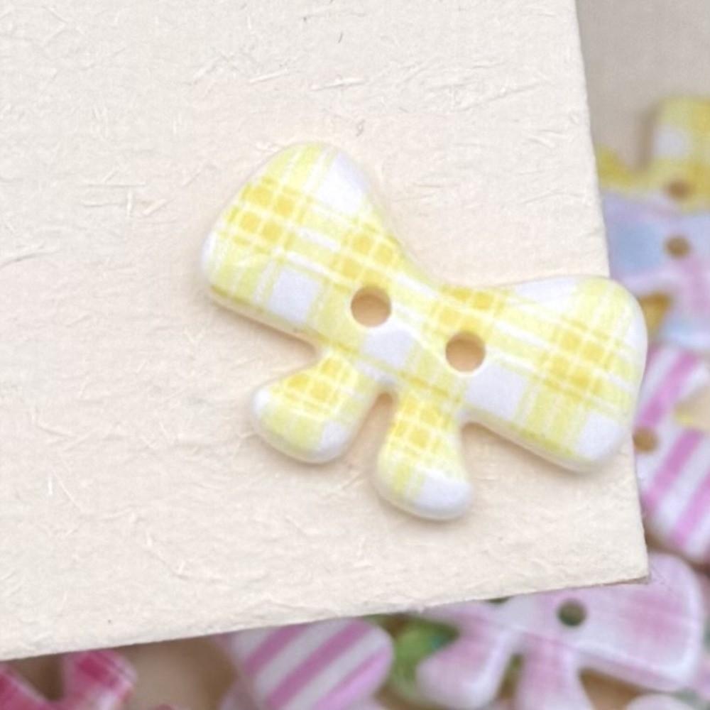 40pcs Colorful Creative Bow Buttons Cute Fashionable Bowknot Buttons Resin Sweet Plaid Stripe Buttons Clothing Coat