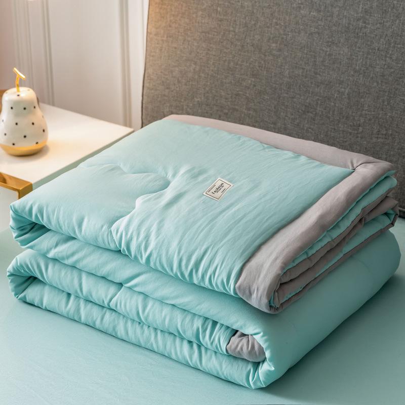 Soft Solid Color Cotton Summer Blanket - Cooling, Skin-Friendly, Lightweight Quilt