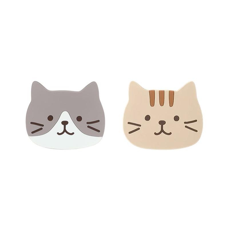 2Pcs Cute Cat Coaster Coffee Glasses Cup Mat Pad Kawaii Drink Coaster Set Heat Insulation Mug Coaster Kitchen Placemat for Table