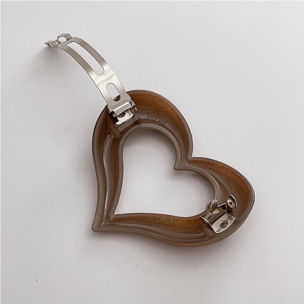 Clips Mare de Păr în Formă de Inimă pentru Fete Femei Clip Mediu Curbat cu Arc Design Gol Piersică Accesoriu de Păr