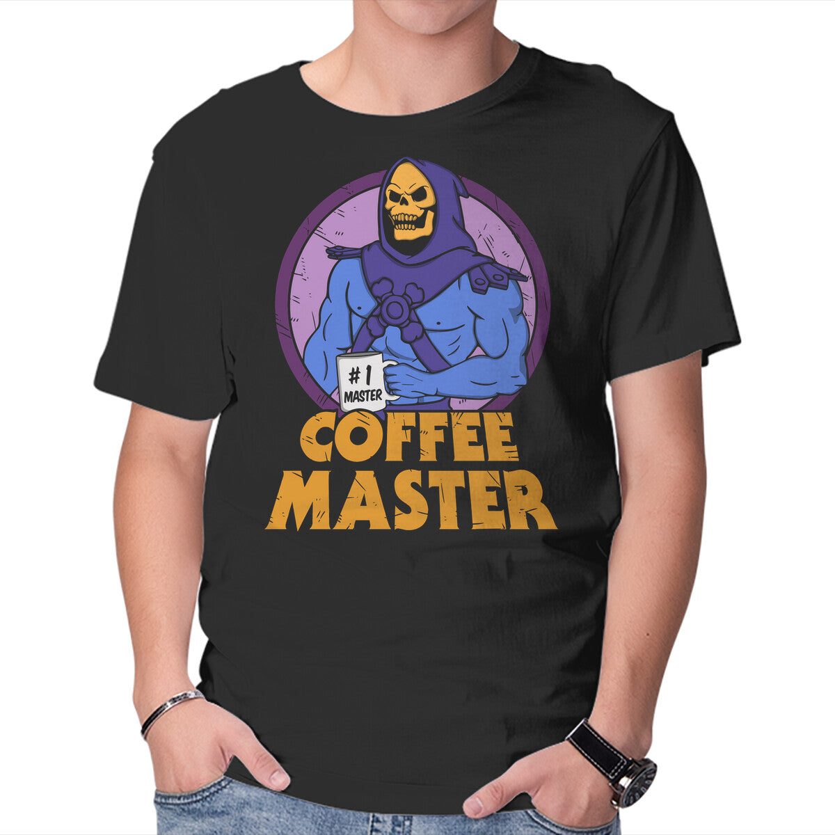 Unisex Crew Neck T-Shirt Coffee Master Graphic Short Sleeve Casual Tee XS