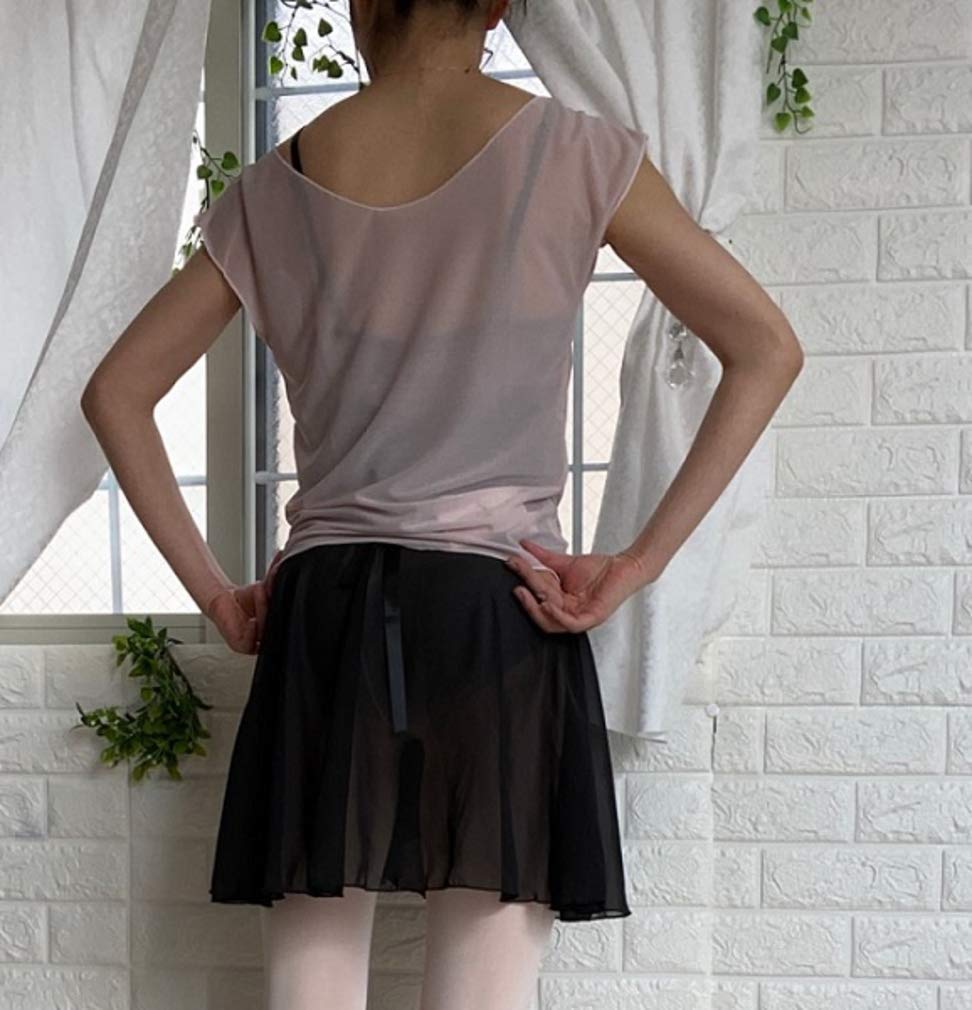 Ballet Specialty Store Mignon Ballet Tops Short Sleeve French Sleeve Made In Japan Lavender Top with Beautiful Drape Lines for a Soft Look T-Shirt