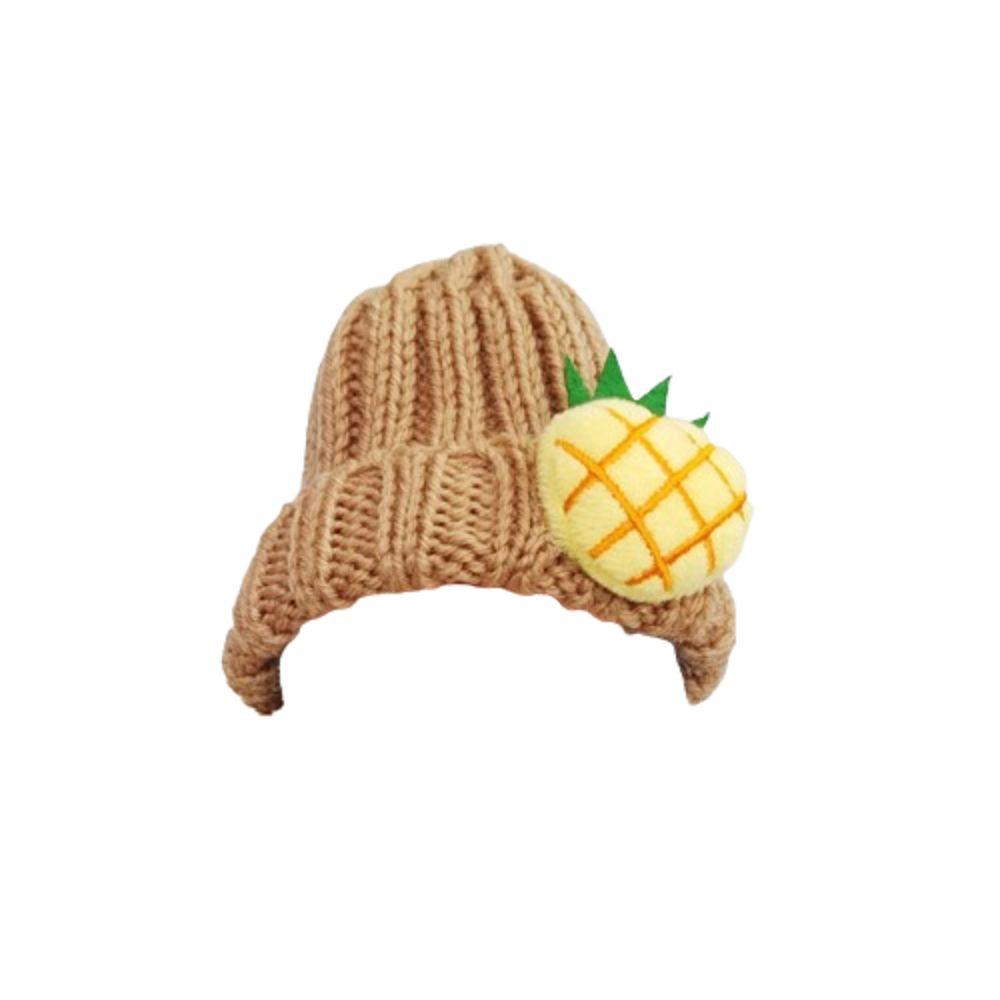 

Miniature Labubu Doll Camera Soft 15cm Cotton Doll Knitted Hat Labubu Time Hat Doll Ornament кавовий