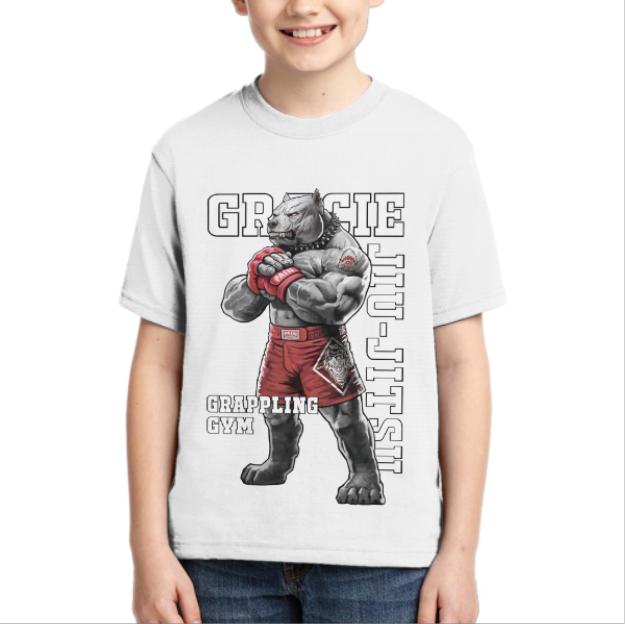 Jiu-Jitsu Grappling Anime Animal Dog Graphic 3D Printed T-Shirt Polyester Kid TShirt Gentle Quick Dry Stretch Childrens T-shirt