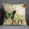 Vintage Butterfly Print Cushion Cover Peach Skin Throw Pillow Cover Pillowcase Sofa Living Room Spring Home Decor Pillow Case