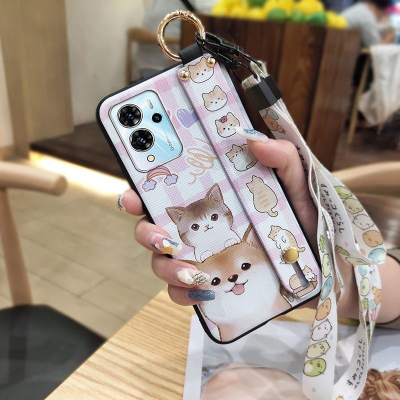 Wrist Strap Soft case Phone Case For ZTE Blade V40 Pro Dirt-resistant Cartoon Back Cover Cute Waterproof Anti-knock Ring