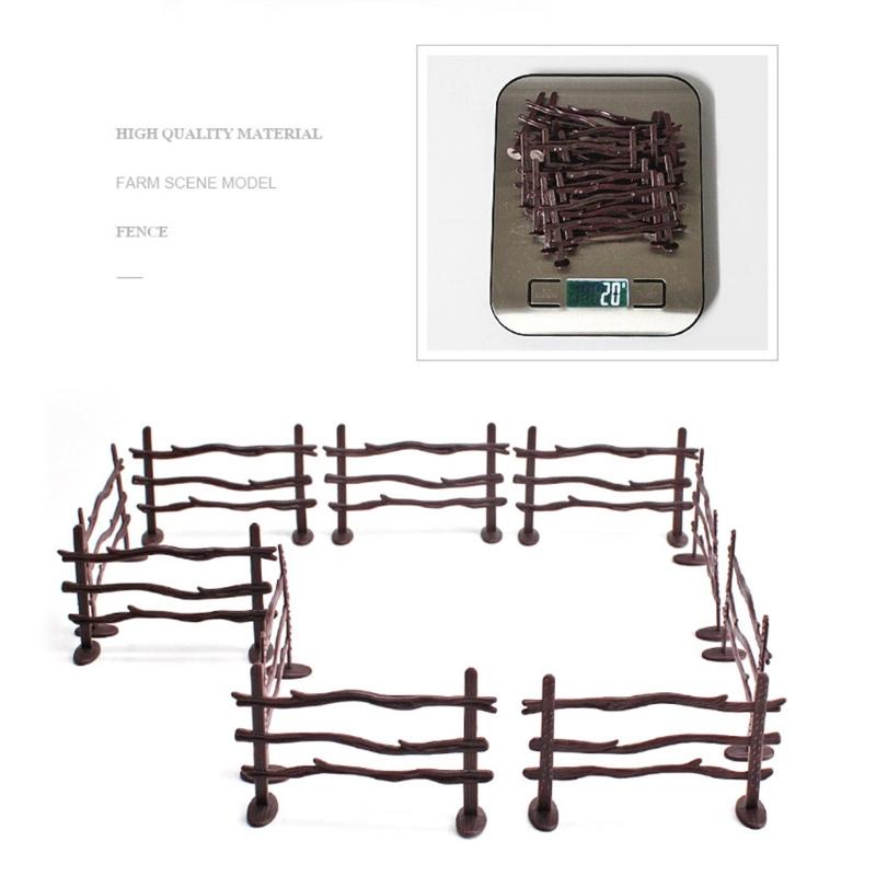 10Pcs Farmhouse Decoration Miniature Scene Fences Set for Doll House Furniture DIY Role for Play Accs Kids Interaction F