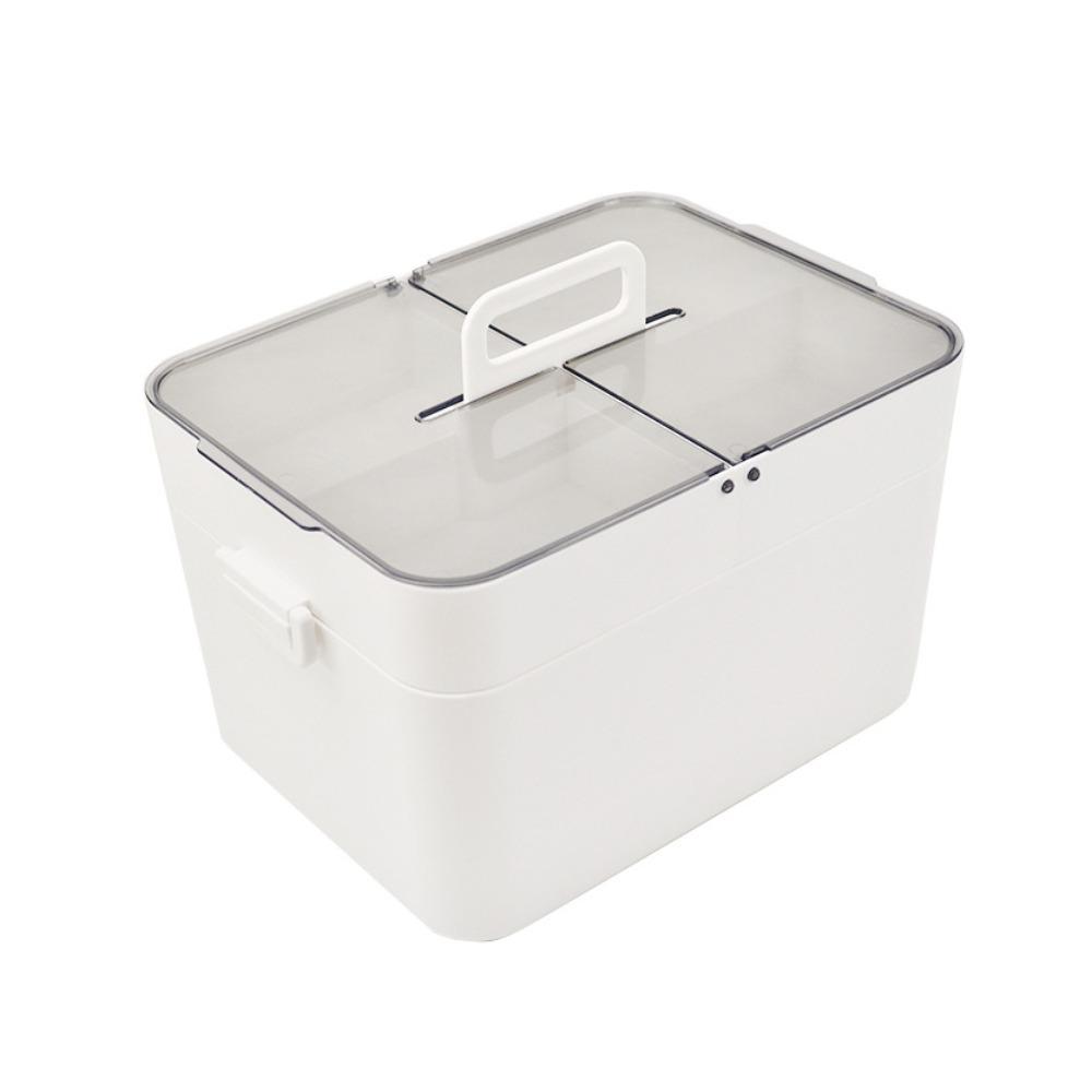 

Double Layer Medicine Box Large Capacity First Aid Box Portable Home Storage Box For Home Storage White